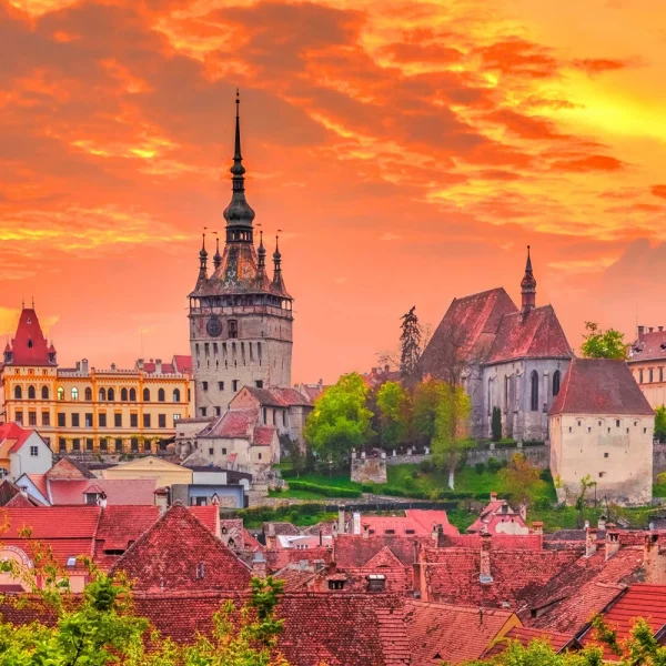 Rumänien: Siebenbürgen & Moldauklöster: Sighisoara in der Abenddämmerung